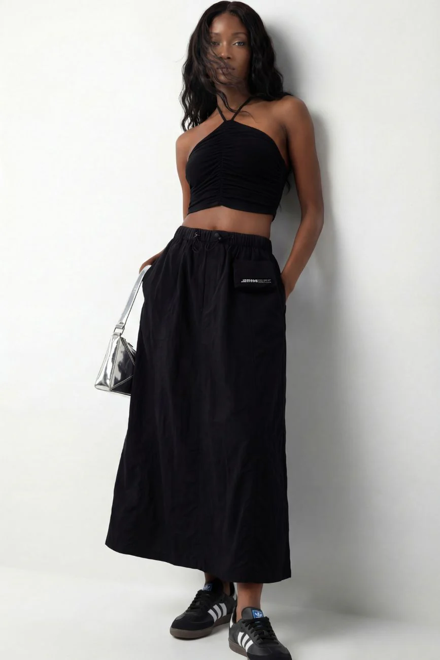 Cargo Parachute Skirt // Black - Image 2