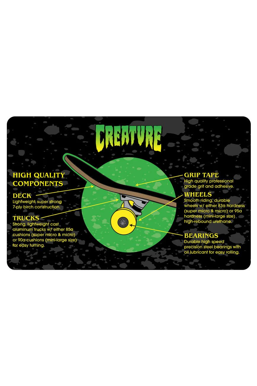 Galaxy Logo Mid 7.80in x 31.00in Creature Skateboard Complete - Image 4