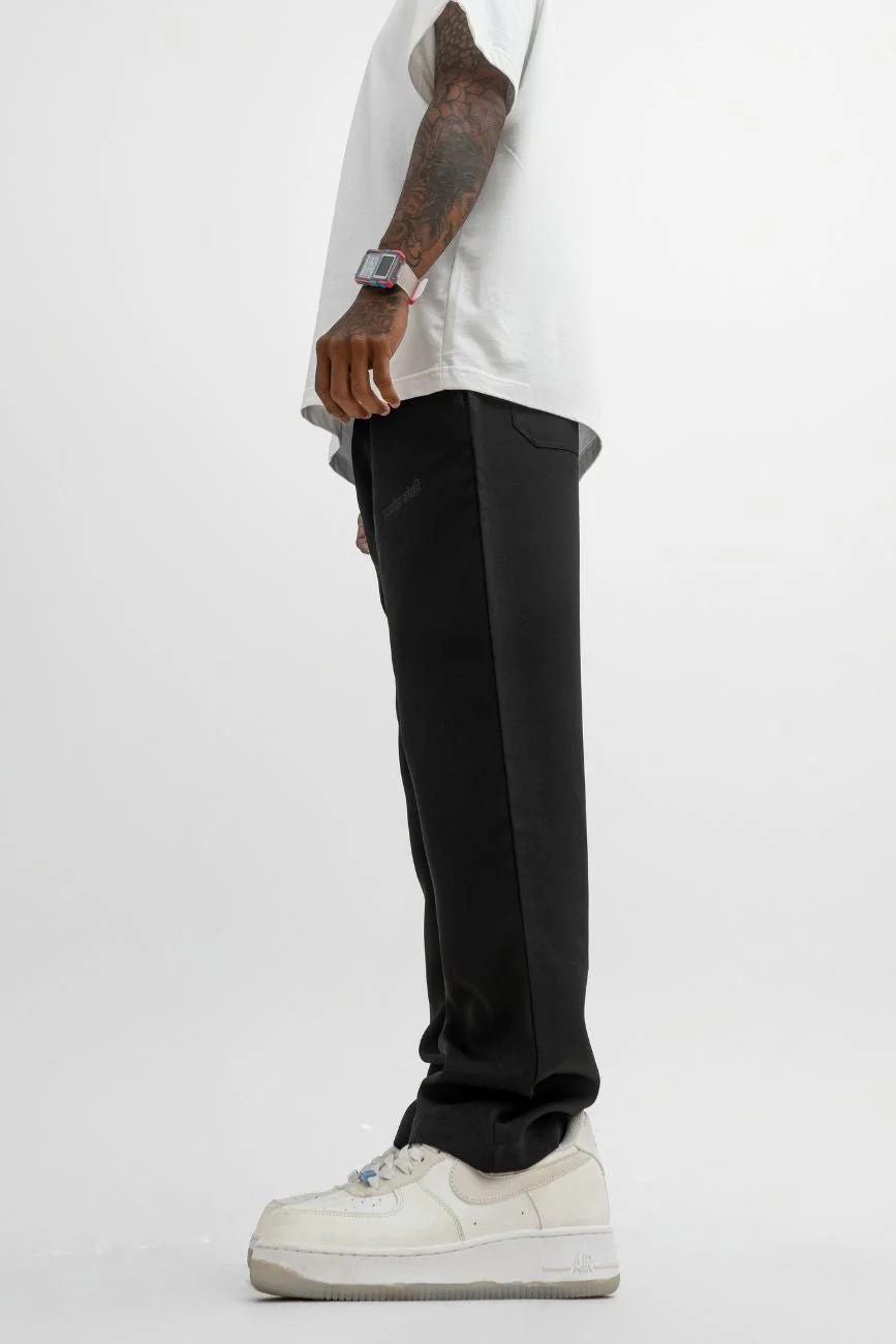 Upgraded Relaxed Straight-Cut Track Pants // Black - Image 8